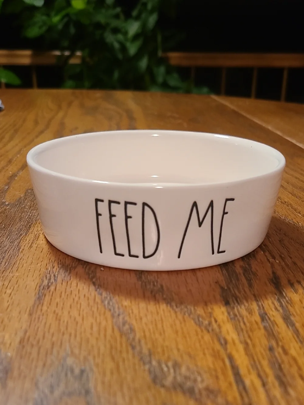 White Ceramic 'FEED ME' Pet Bowl